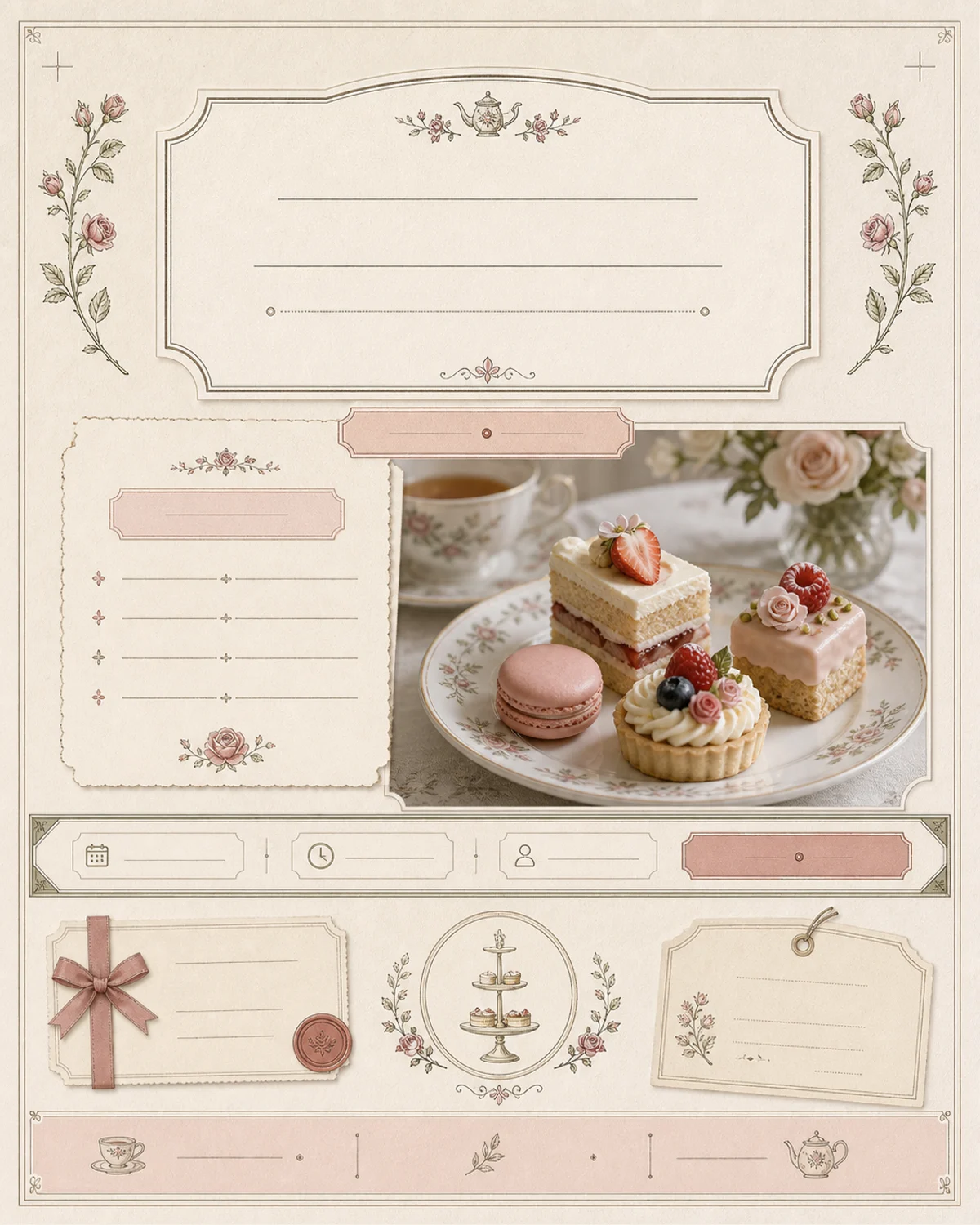 Vertical launch poster and social campaign preview for Afternoon Tea Salon