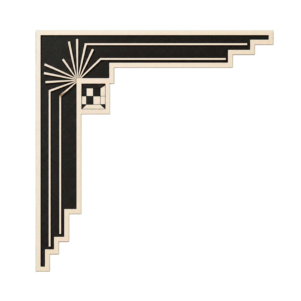 Arc Deco fan corner ornament