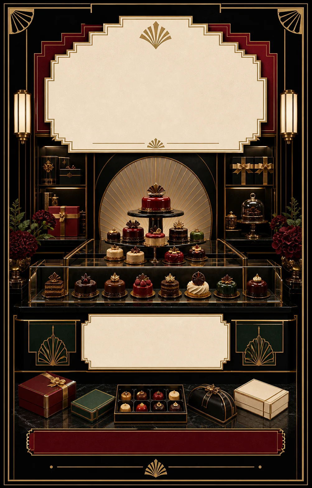 Vertical campaign card for luxury patisserie collection launch