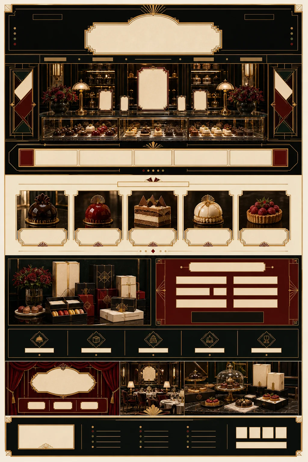 Full landing page template preview for premium patisserie retail website kit