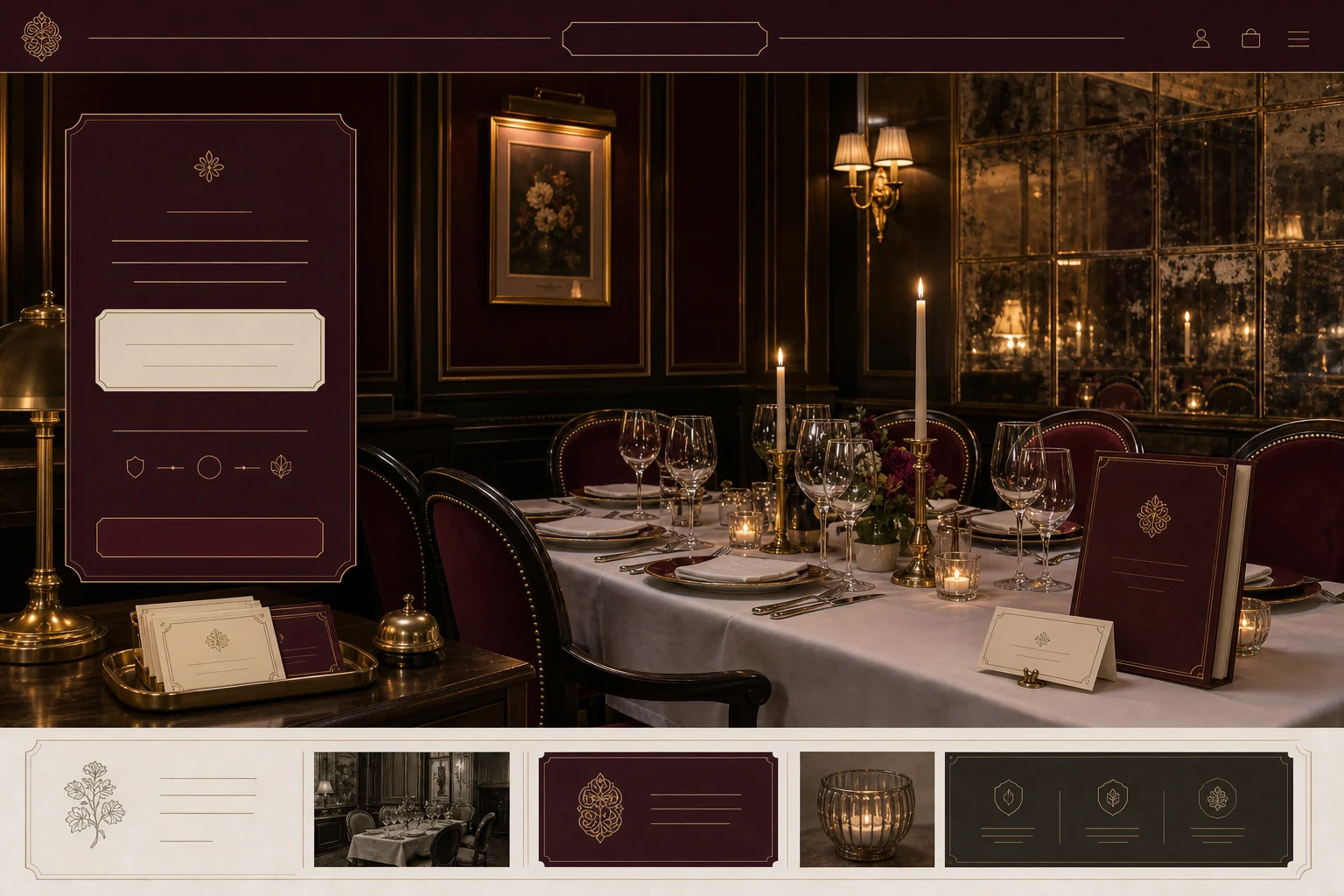 Burgundy Gilded Salon private dining and reservation business scene