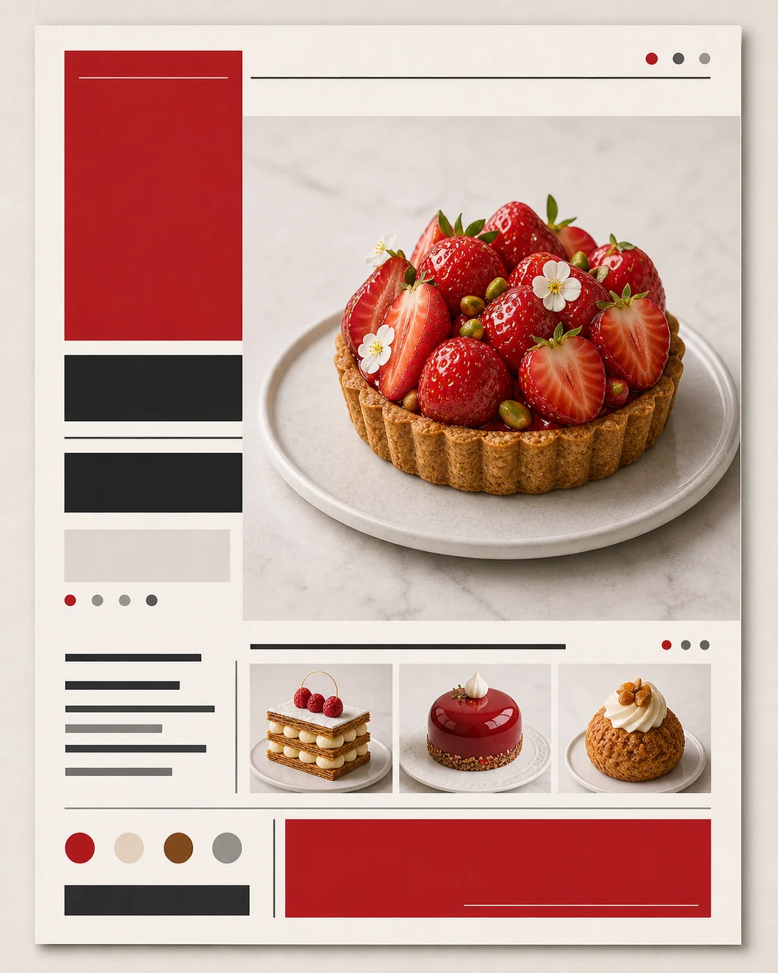 Vertical seasonal patisserie launch campaign visual