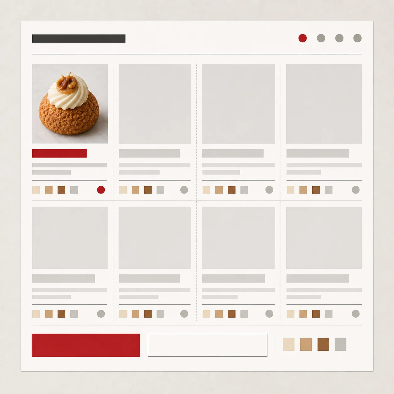 Flat patisserie product matrix component detail