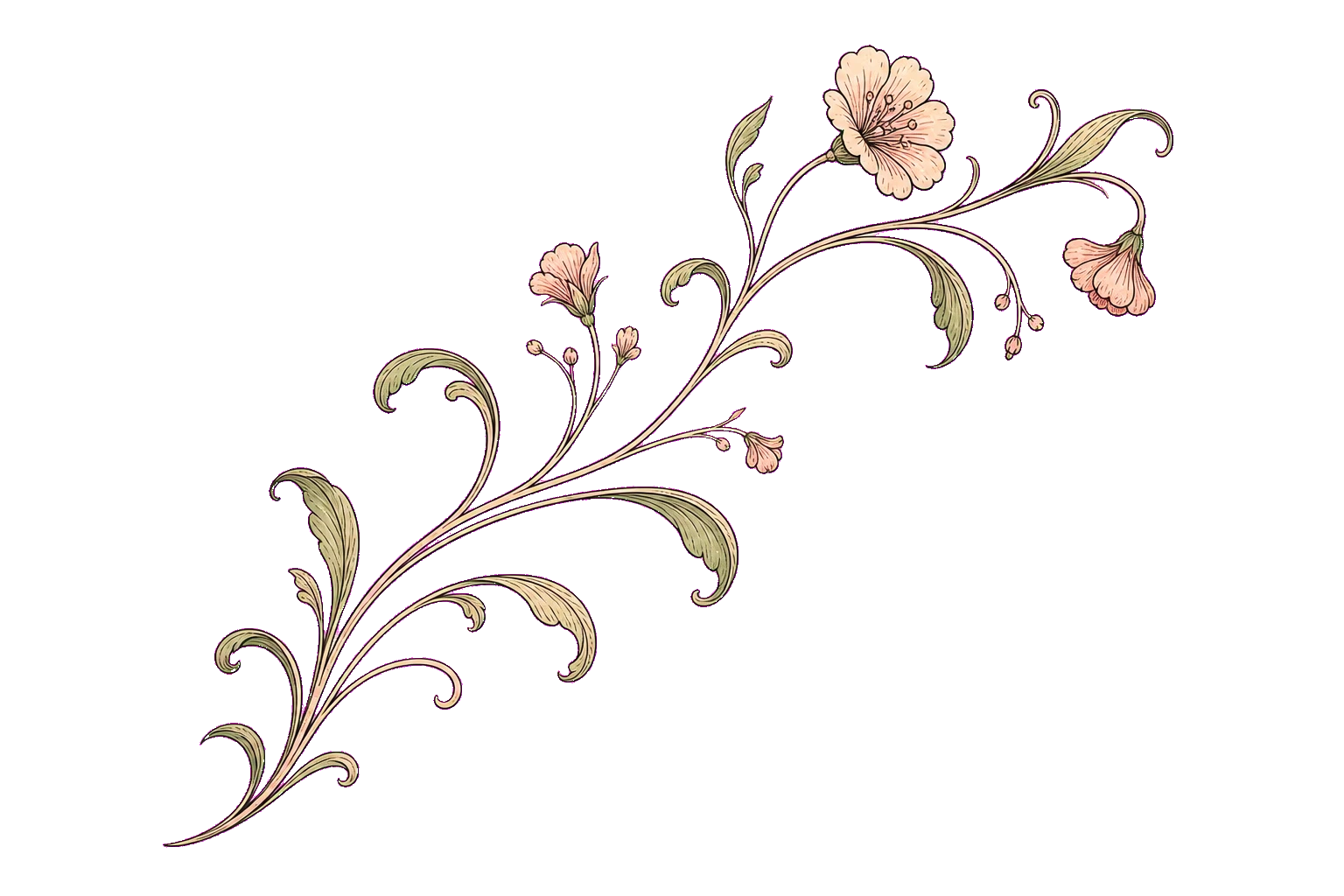 reusable botanical branch ornament