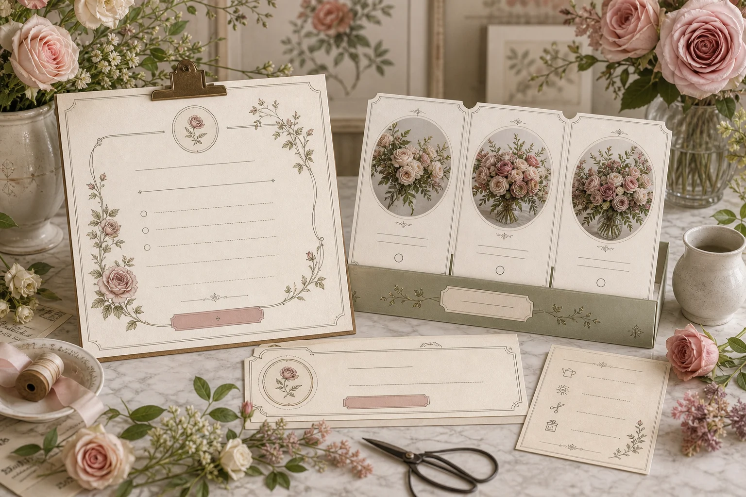 Florist consultation business scene for Rose Parlour Atelier website imagery