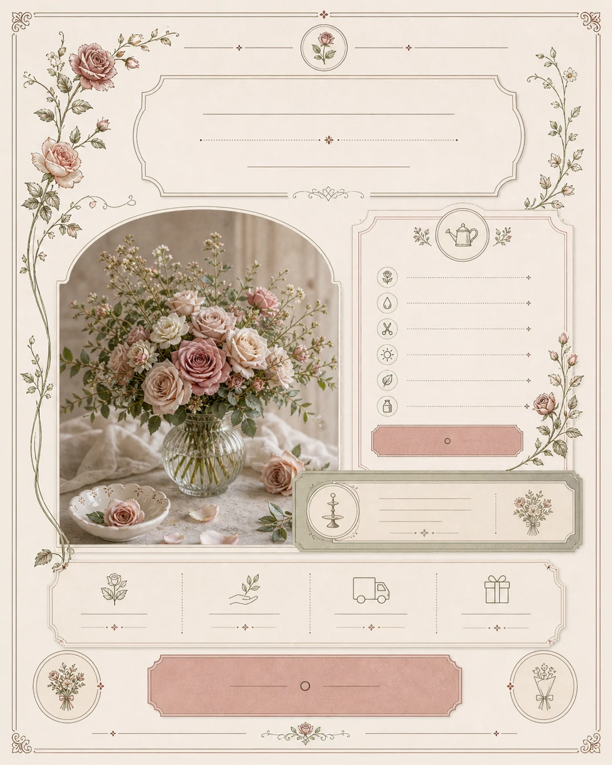 Vertical florist consultation launch campaign visual for Rose Parlour Atelier