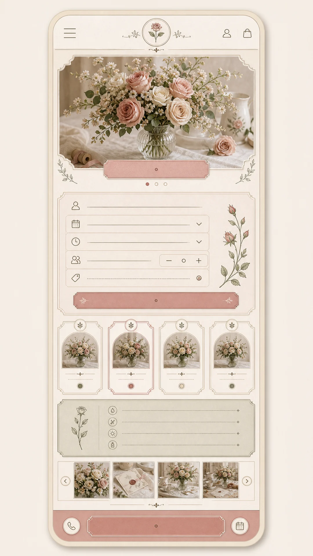 Mobile responsive florist consultation preview for Rose Parlour Atelier