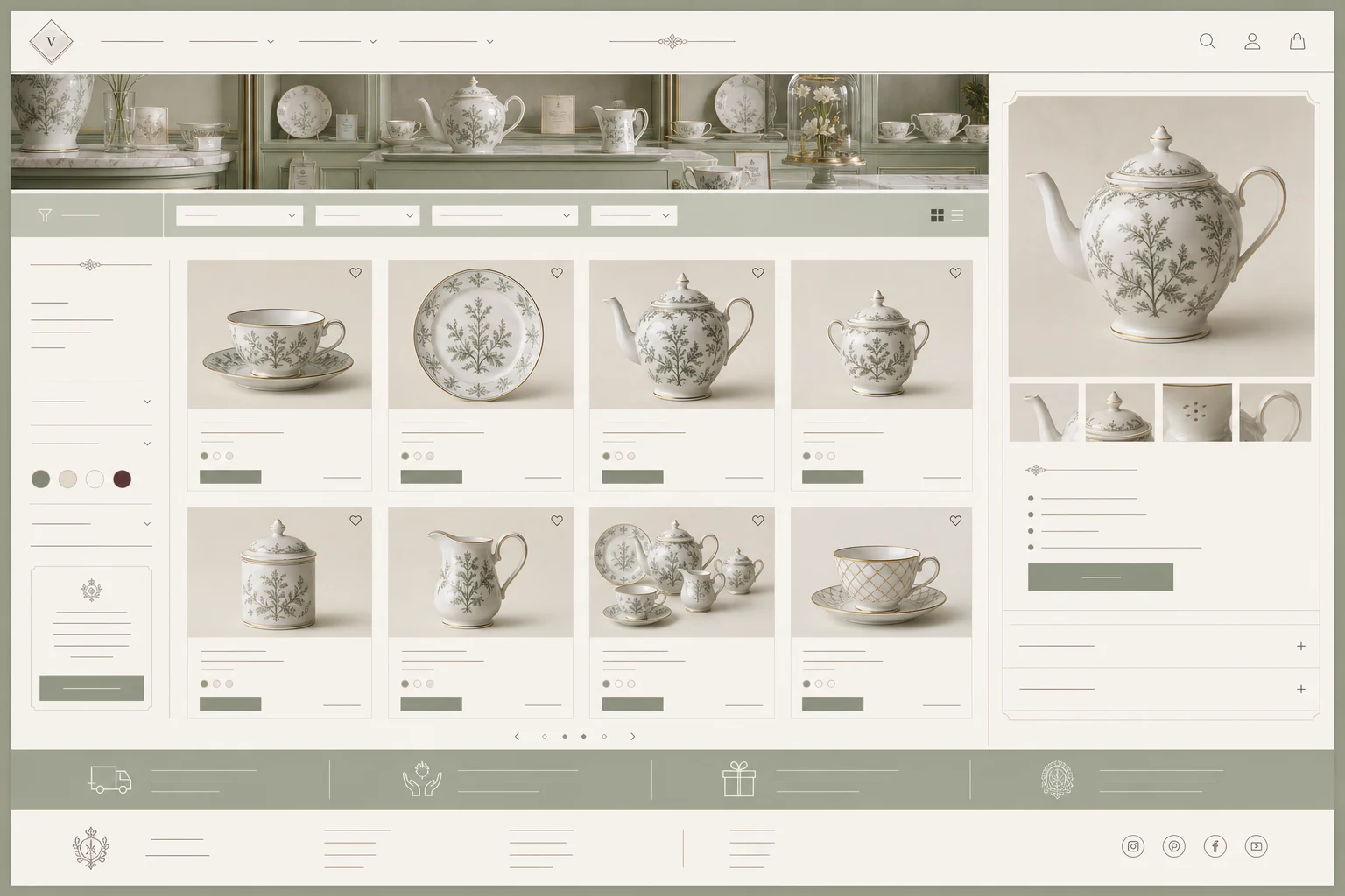 Sage & Porcelain Maison ecommerce collection template preview