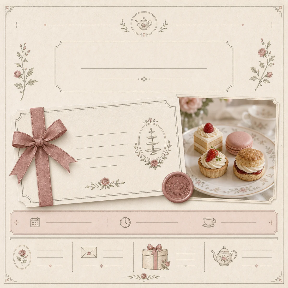 Square gift-voucher social campaign preview for Afternoon Tea Salon