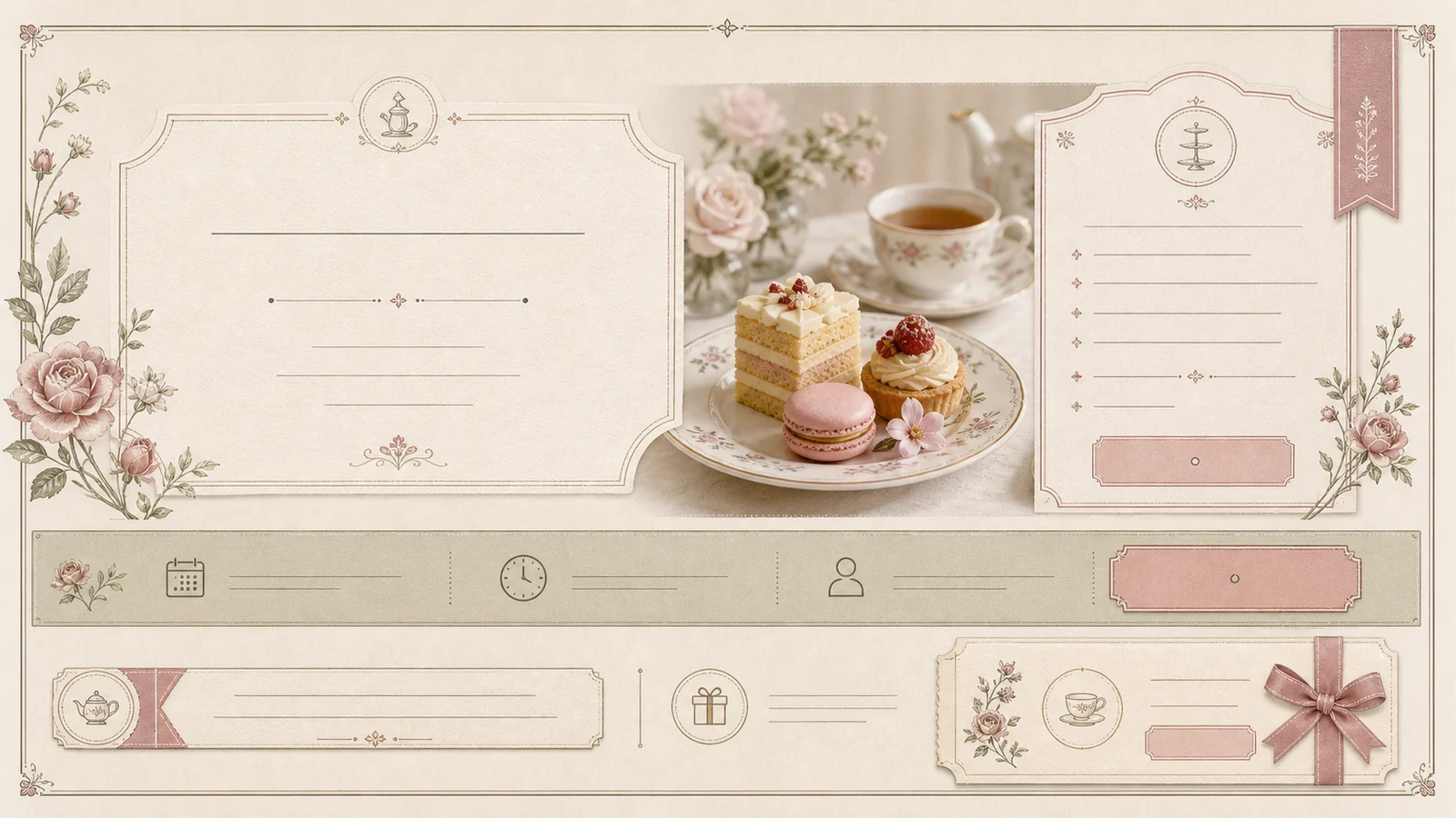 Horizontal menu announcement campaign banner for Afternoon Tea Salon