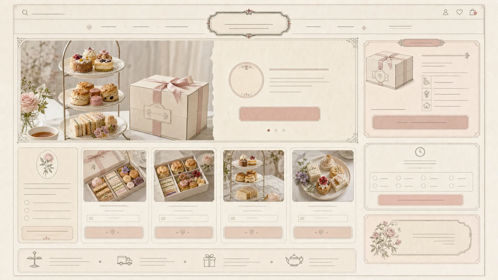 Bakery afternoon-tea preorder template preview for Afternoon Tea Salon website-kit galleries