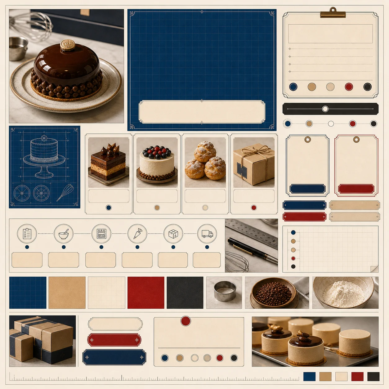 Square social launch card for production atelier service