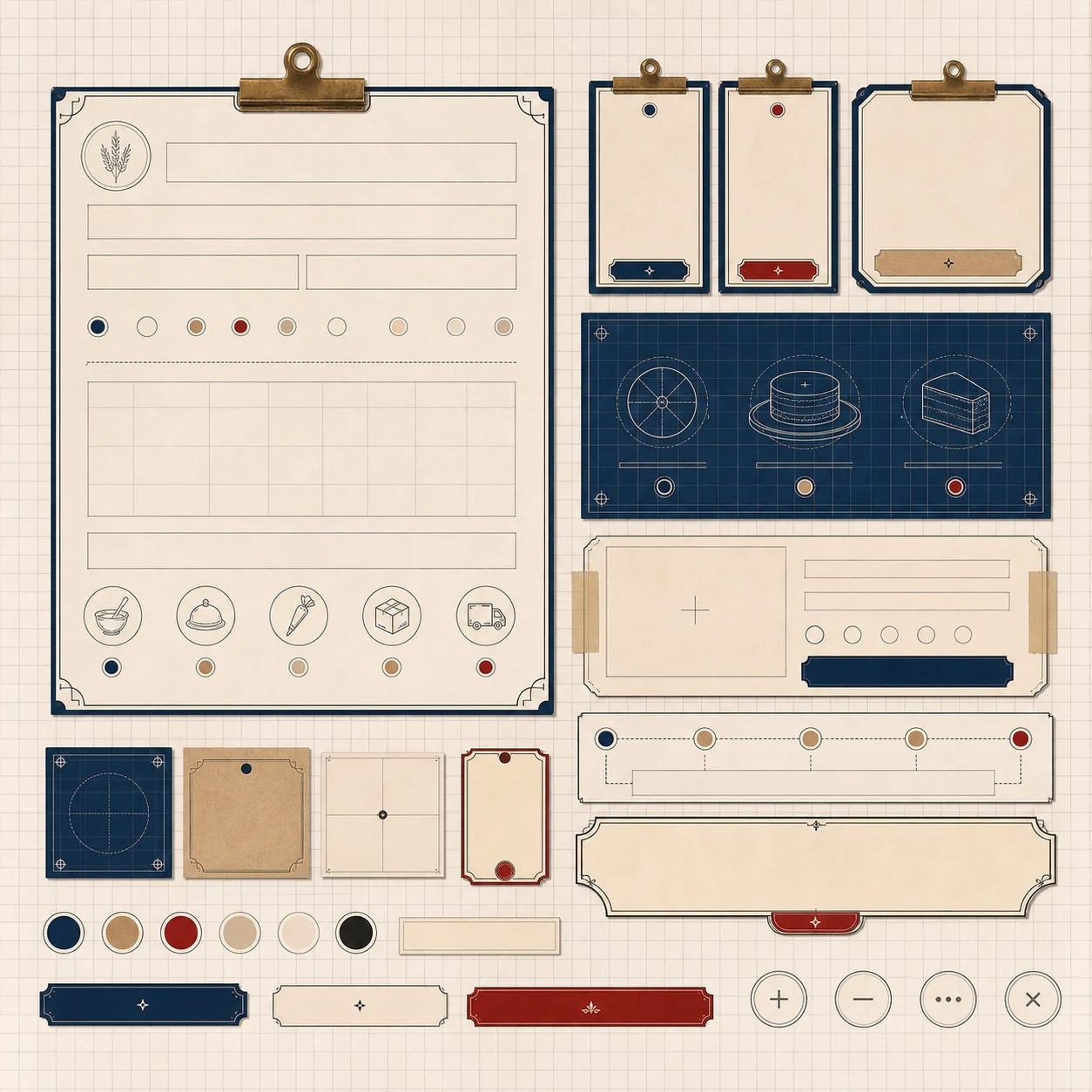 Production order card component close-up for bakery lab websites