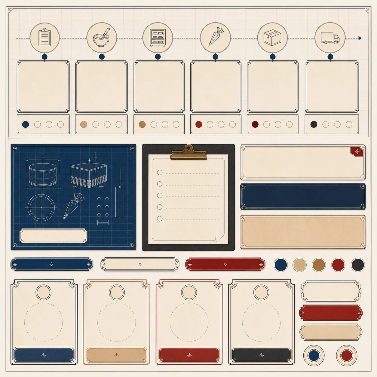 Process timeline component detail for production workflow explanation