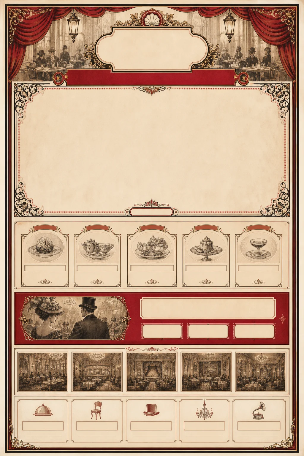 Restaurant menu-card detail page template preview for saleable kit gallery