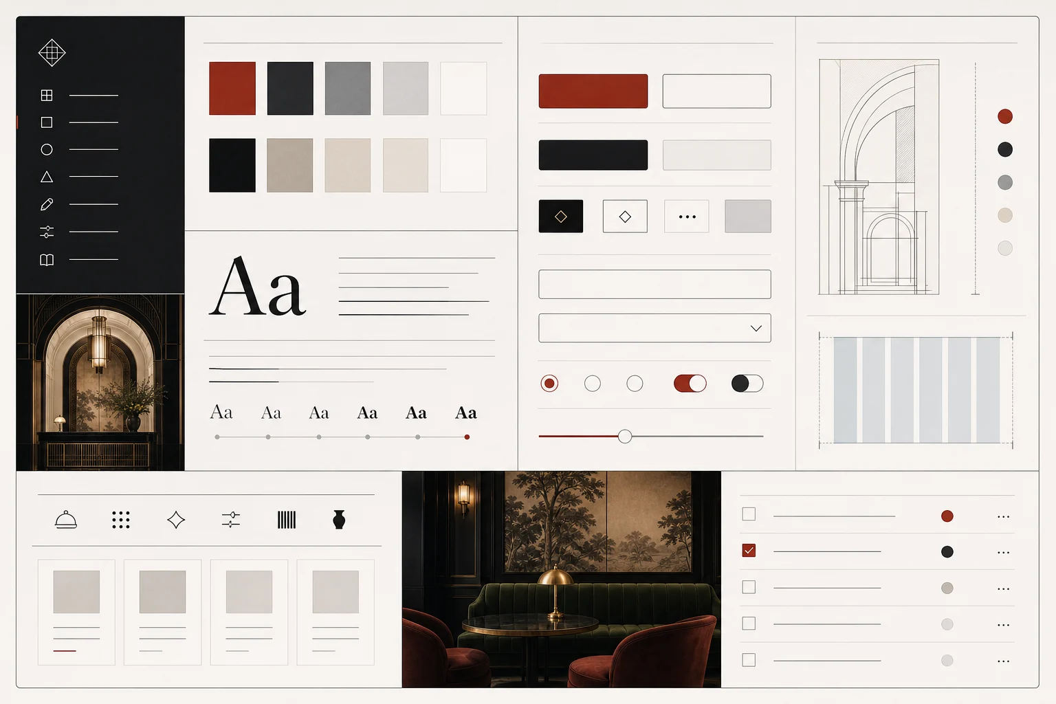 docs and component catalogue template preview