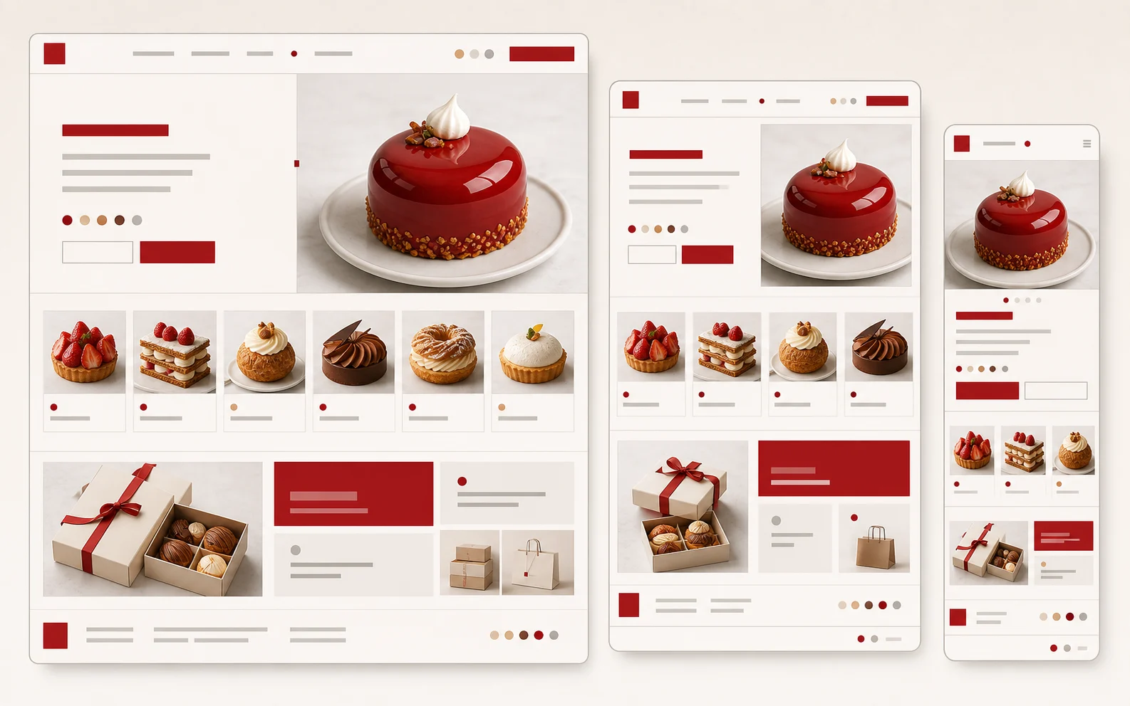 Responsive multi-device seasonal patisserie launch preview