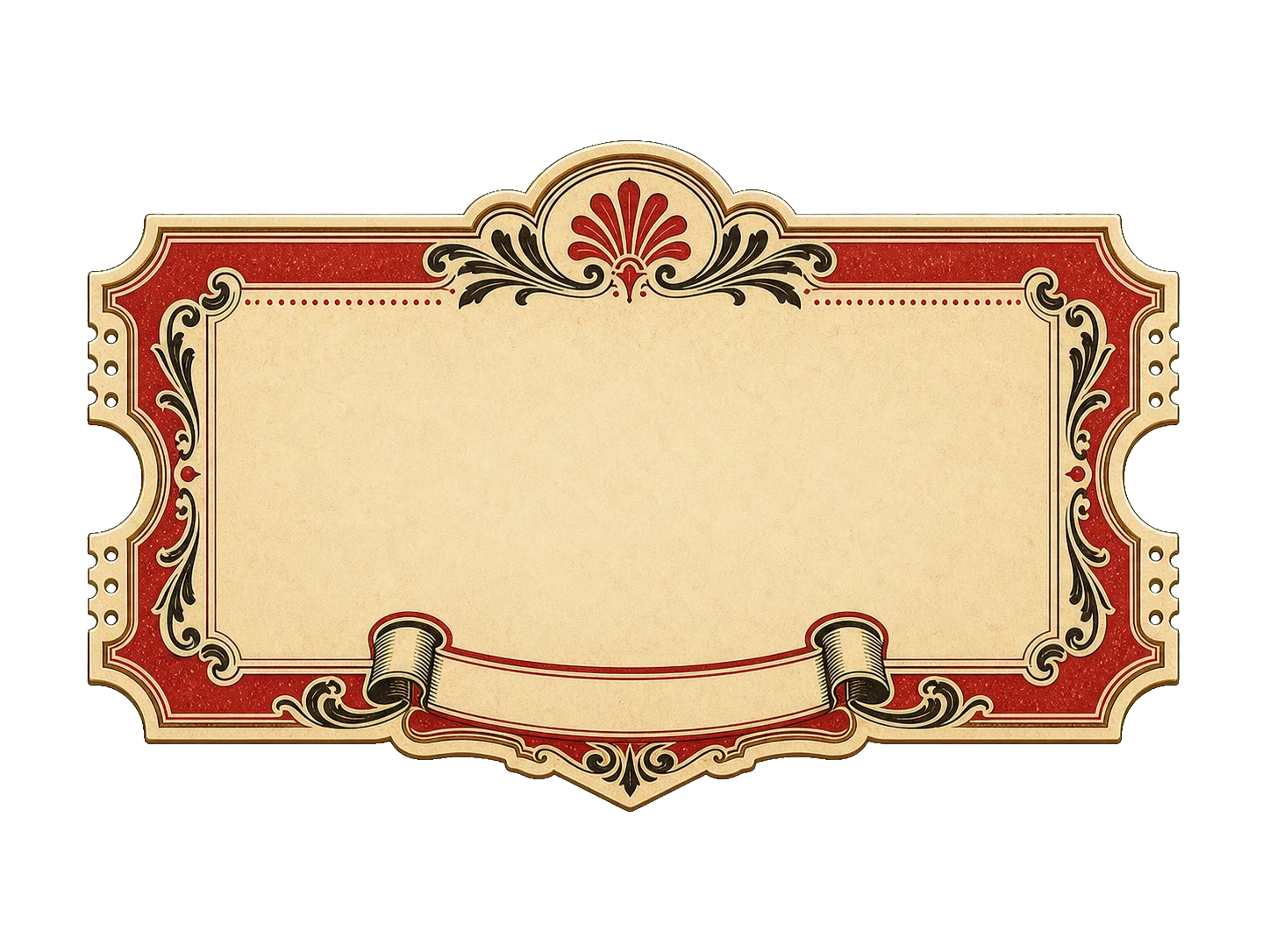 Salon Poster ticket rosette label for event cards